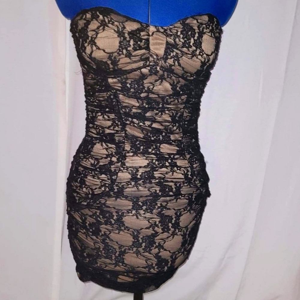 AnM black lace tube top dress